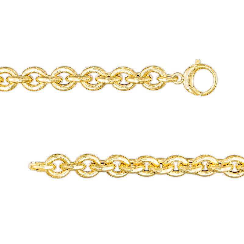 Main Image 2 of Italian Gold 3.0mm Rolo Chain Link Necklace in Hollow 14K Gold