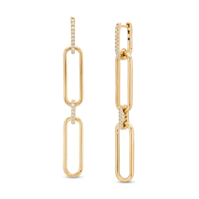 The Kindred Links from Vera Wang Love Collection 1/4 CT. T.W. Diamond Paperclip Link Drop Earrings in 10K Gold