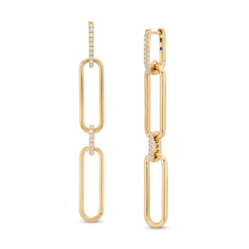 The Kindred Links from Vera Wang Love Collection 1/4 CT. T.W. Diamond Paper Clip Link Drop Earrings in 10K Gold