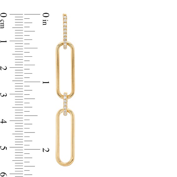 The Kindred Links from Vera Wang Love Collection 1/4 CT. T.w. Diamond Paper Clip Link Drop Earrings in 10K Gold