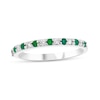 Thumbnail Image 1 of Emerald and 1/6 CT. T.W. Diamond Alternating Band in 14K White Gold