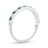 Thumbnail Image 2 of Emerald and 1/6 CT. T.W. Diamond Alternating Band in 14K White Gold