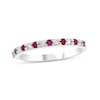 Thumbnail Image 1 of Ruby and 1/6 CT. T.W. Diamond Alternating Band in 14K White Gold