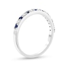 Thumbnail Image 2 of Blue Sapphire and 1/6 CT. T.W. Diamond Alternating Band in 14K White Gold