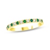 Thumbnail Image 1 of Emerald and 1/6 CT. T.W. Diamond Alternating Band in 14K Gold