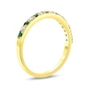 Thumbnail Image 2 of Emerald and 1/6 CT. T.W. Diamond Alternating Band in 14K Gold