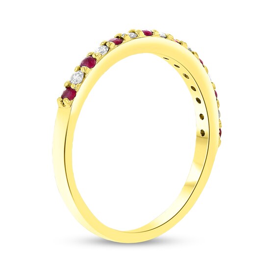 Ruby and 1/6 CT. T.w. Diamond Alternating Band in 14K Gold