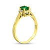 Thumbnail Image 2 of Oval Emerald and 1/20 CT. T.W. Diamond Collar Ring in 14K Gold