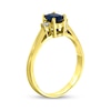 Thumbnail Image 2 of Oval Blue Sapphire and 1/20 CT. T.W. Diamond Collar Ring in 14K Gold
