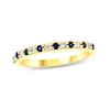 Thumbnail Image 1 of Blue Sapphire and 1/6 CT. T.W. Diamond Alternating Band in 14K Gold