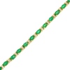 Thumbnail Image 1 of Oval Emerald and 1/2 CT. T.W. Diamond Alternating Line Bracelet in 14K Gold