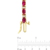 Thumbnail Image 3 of Oval Ruby and 1/2 CT. T.W. Diamond Alternating Line Bracelet in 14K Gold