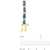 Thumbnail Image 3 of Oval Blue Sapphire and 1/2 CT. T.W. Diamond Alternating Line Bracelet in 14K Gold