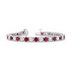Thumbnail Image 2 of Ruby and 2-1/2 CT. T.W. Diamond Alternating Line Bracelet in 14K White Gold