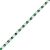 Thumbnail Image 1 of Emerald and 2-1/2 CT. T.W. Diamond Alternating Line Bracelet in 14K White Gold