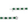 Thumbnail Image 3 of Emerald and 2-1/2 CT. T.W. Diamond Alternating Line Bracelet in 14K White Gold