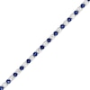 Thumbnail Image 1 of Blue Sapphire and 2-1/2 CT. T.W. Diamond Alternating Line Bracelet in 14K White Gold