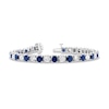 Thumbnail Image 2 of Blue Sapphire and 2-1/2 CT. T.W. Diamond Alternating Line Bracelet in 14K White Gold