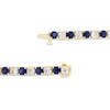 Thumbnail Image 3 of Blue Sapphire and 2-1/2 CT. T.W. Diamond Alternating Line Bracelet in 14K Gold