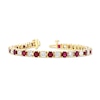 Thumbnail Image 2 of Ruby and 2-1/2 CT. T.W. Diamond Alternating Line Bracelet in 14K Gold