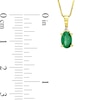 Thumbnail Image 1 of Oval Emerald and Diamond Accent Stacked Pendant in 14K Gold