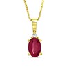 Thumbnail Image 0 of Oval Ruby and Diamond Accent Stacked Pendant in 14K Gold