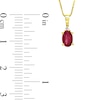 Thumbnail Image 1 of Oval Ruby and Diamond Accent Stacked Pendant in 14K Gold