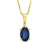 Thumbnail Image 1 of Oval Blue Sapphire and Diamond Accent Stacked Pendant in 14K Gold