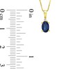 Thumbnail Image 1 of Oval Blue Sapphire and Diamond Accent Stacked Pendant in 14K Gold