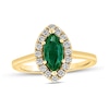 Thumbnail Image 1 of Marquise Emerald and 1/4 CT. T.W. Diamond Frame Ring in 14K Gold