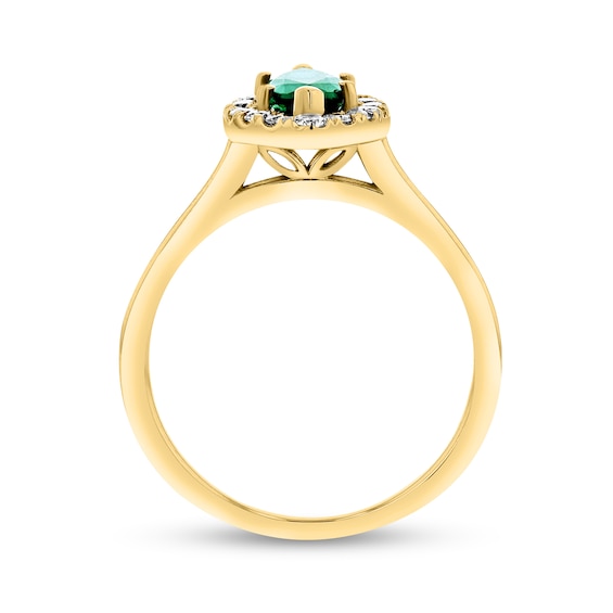 Marquise Emerald and 1/4 CT. T.w. Diamond Frame Ring in 14K Gold