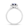 Thumbnail Image 3 of Marquise Blue Sapphire and 1/4 CT. T.W. Diamond Frame Ring in 14K White Gold