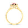 Thumbnail Image 1 of Marquise Ruby and 1/4 CT. T.W. Diamond Frame Ring in 14K Gold