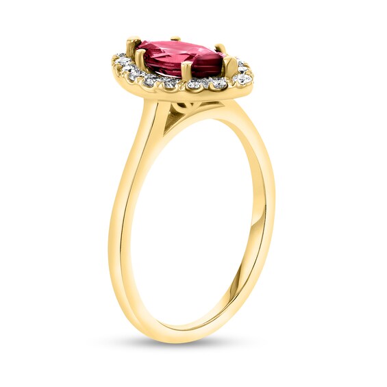 Marquise Ruby and 1/4 CT. T.w. Diamond Frame Ring in 14K Gold
