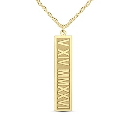 Roman Numeral Date Bar Pendant (1 Line)