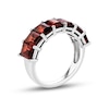 Thumbnail Image 2 of Emerald-Cut Garnet Seven Stone Anniversary Band in 14K White Gold