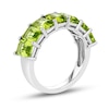 Thumbnail Image 2 of Emerald-Cut Peridot Seven Stone Anniversary Band in 14K White Gold