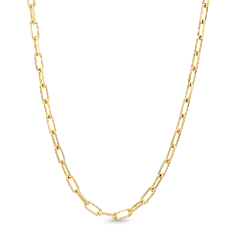 3.5mm Paper Clip Chain Necklace in Solid 10K Gold - 18"