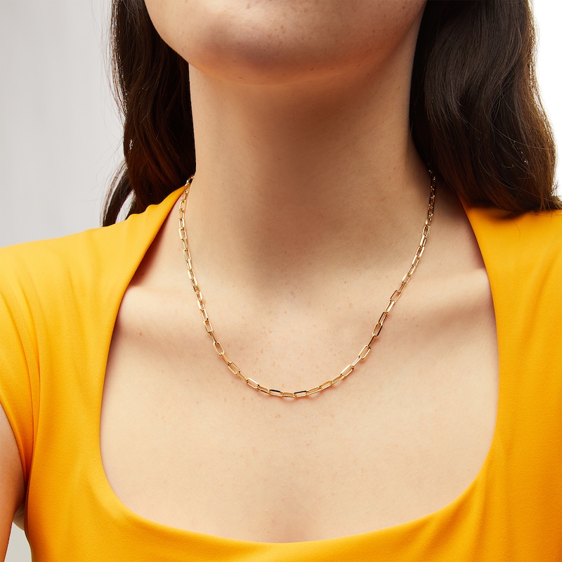 3.5mm Paper Clip Chain Necklace in Solid 10K Gold - 18"