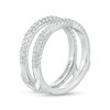 Thumbnail Image 2 of Vera Wang Love Collection 1/2 CT. T.W. Diamond Double Row Twist Solitaire Enhancer in 14K White Gold