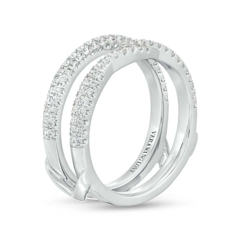 Main Image 2 of Vera Wang Love Collection 1/2 CT. T.W. Diamond Double Row Twist Solitaire Enhancer in 14K White Gold