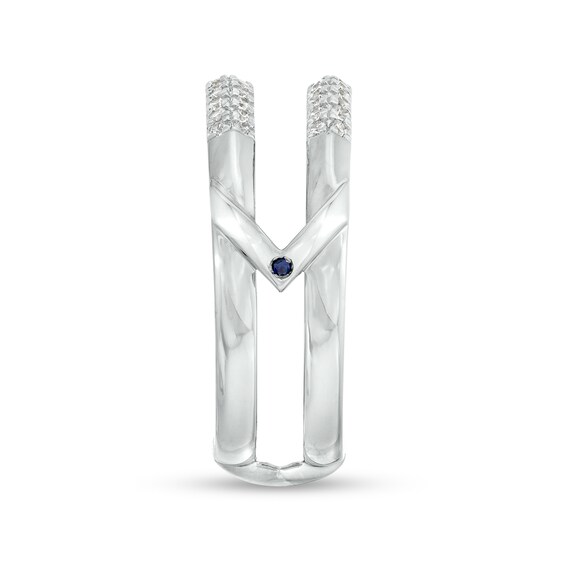 Vera Wang Love Collection 1/2 CT. T.w. Diamond Double Row Twist Solitaire Enhancer in 14K White Gold