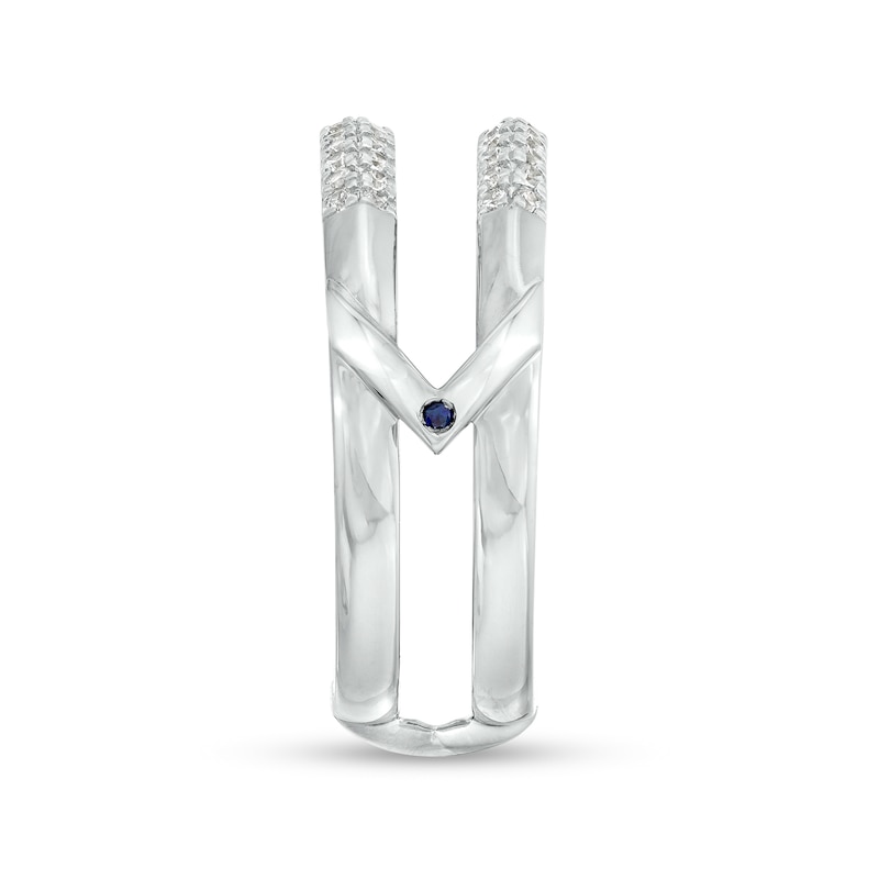 Main Image 4 of Vera Wang Love Collection 1/2 CT. T.W. Diamond Double Row Twist Solitaire Enhancer in 14K White Gold
