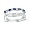 Thumbnail Image 1 of Vera Wang Love Collection Baguette Blue Sapphire and 1/3 CT. T.W. Diamond Solitaire Enhancer in 14K White Gold