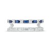 Thumbnail Image 3 of Vera Wang Love Collection Baguette Blue Sapphire and 1/3 CT. T.W. Diamond Solitaire Enhancer in 14K White Gold
