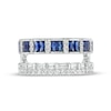 Thumbnail Image 3 of Vera Wang Love Collection Baguette Blue Sapphire and 5/8 CT. T.W. Diamond Solitaire Enhancer in 14K White Gold