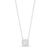 Thumbnail Image 1 of 1/4 CT. T.W. Quad Princess-Cut Diamond Cushion-Shaped Frame Pendant in 10K White Gold