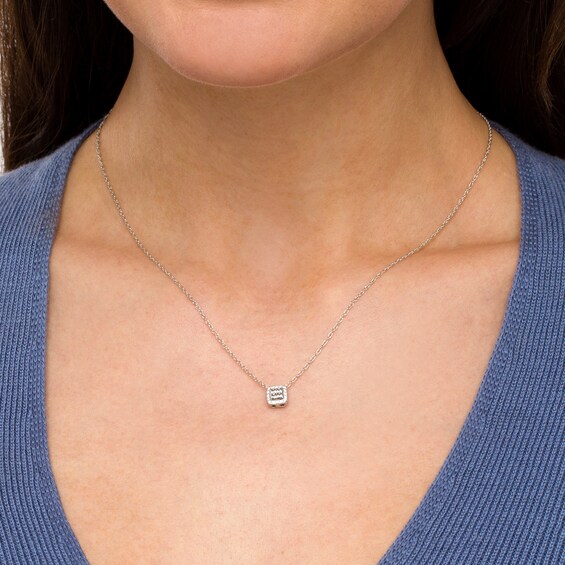 1/4 CT. T.w. Quad Princess-Cut Diamond Cushion-Shaped Frame Pendant in 10K White Gold