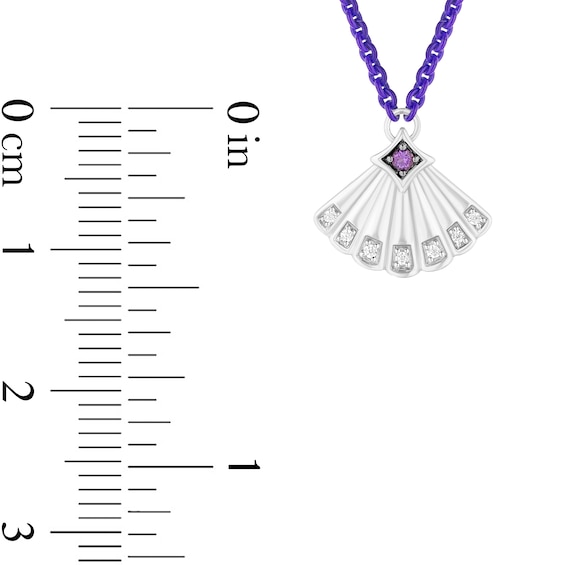 Enchanted Disney Ariel Amethyst and Diamond Accent Seashell Necklace in Sterling Silver