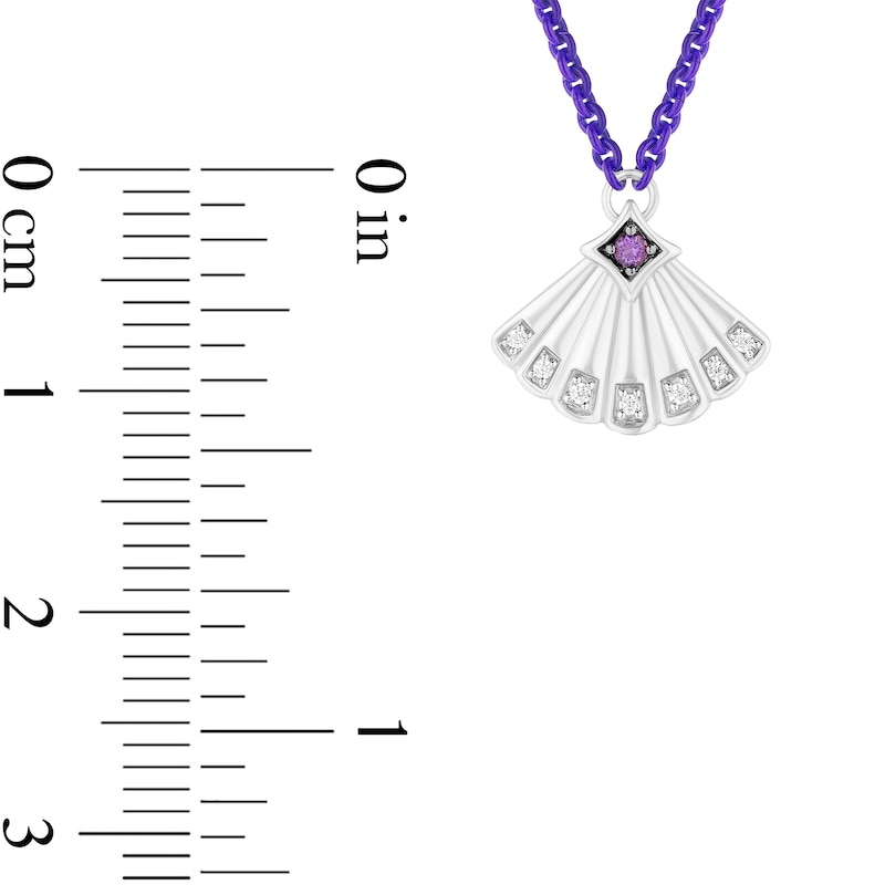 Main Image 3 of Enchanted Disney Ariel Amethyst and Diamond Accent Seashell Necklace in Sterling Silver